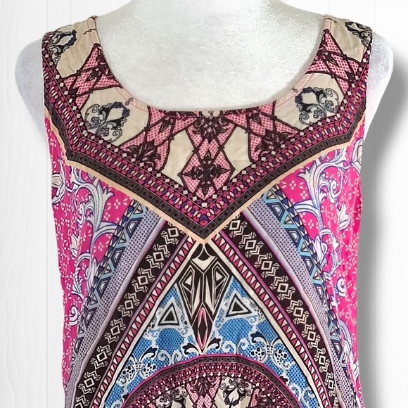 Jealous Tomato Women's Sleeveless Colorful Boho Sheath Mini Dress Size Small - Picture 2 of 10